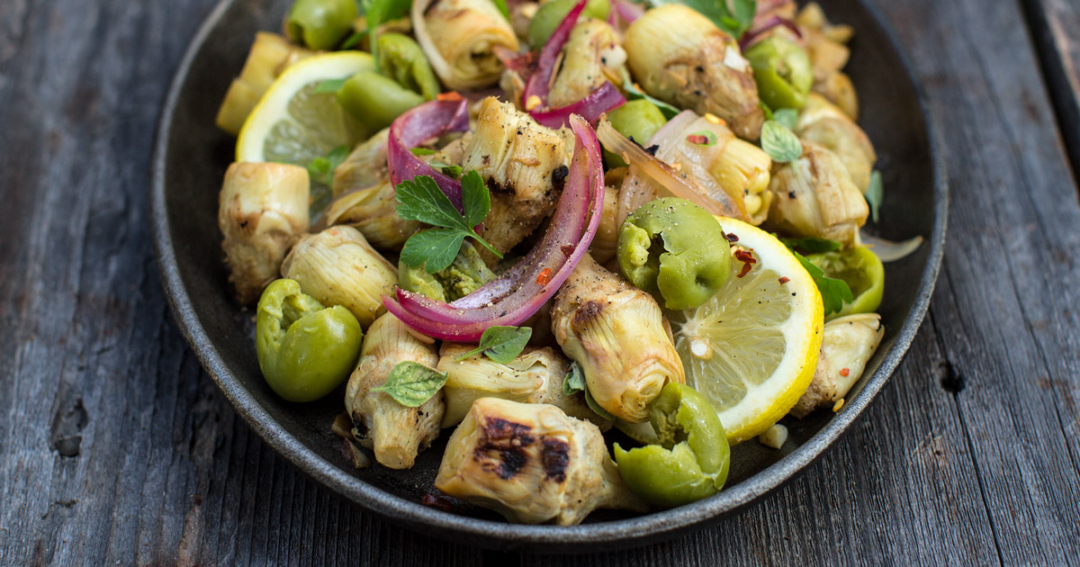 PanFried Artichoke Heart Salad Recipe Garden & Gun