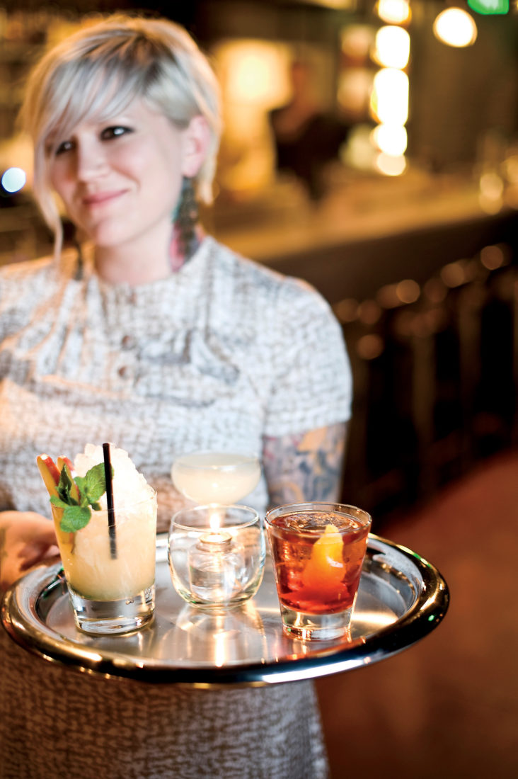 An assortment of craft cocktails at Fox Liquor Bar.