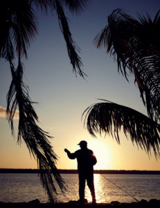 Juracsik readies his fly rod at sundown in the Everglades.