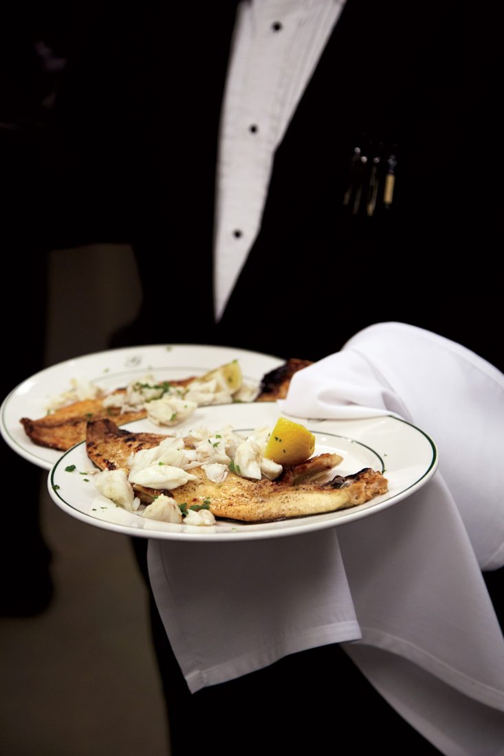Galatoire's grilled pompano with crabmeat meuniere.