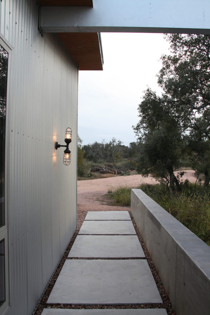 Simple and sustainable design carries outside.