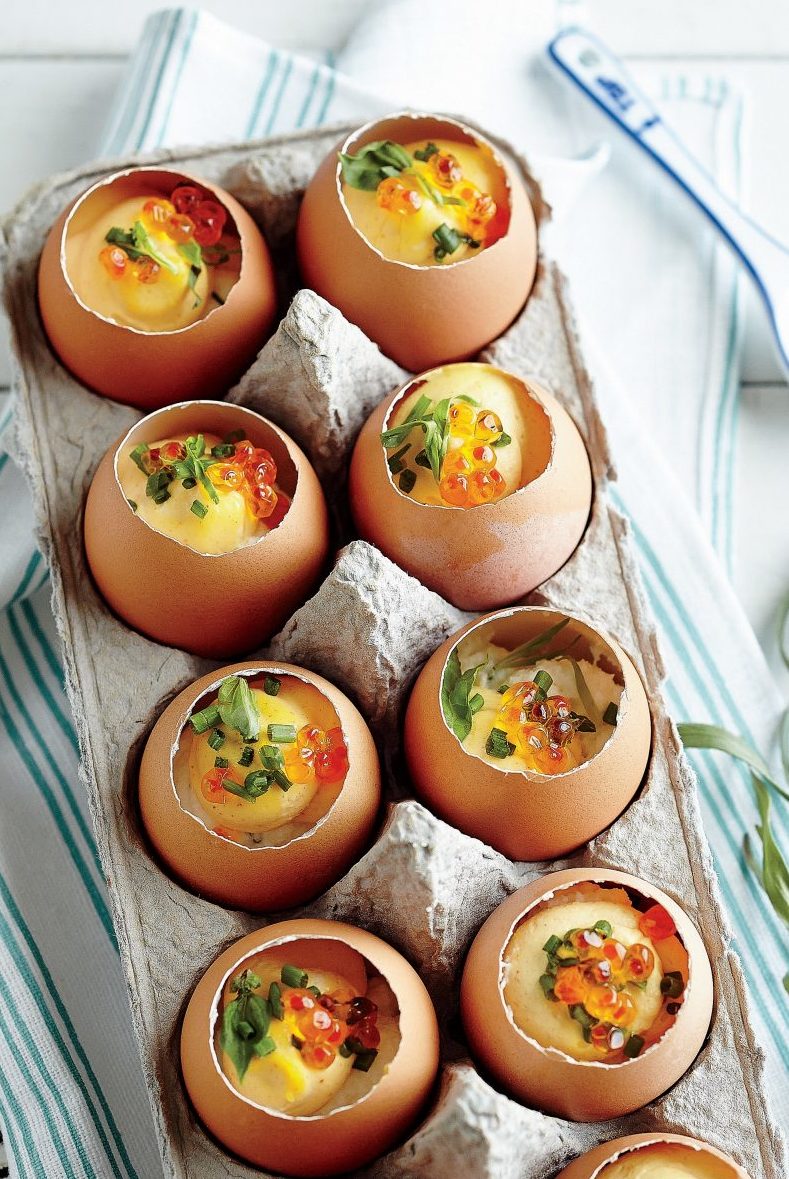 Spring Herb Deviled Eggs in the Shell