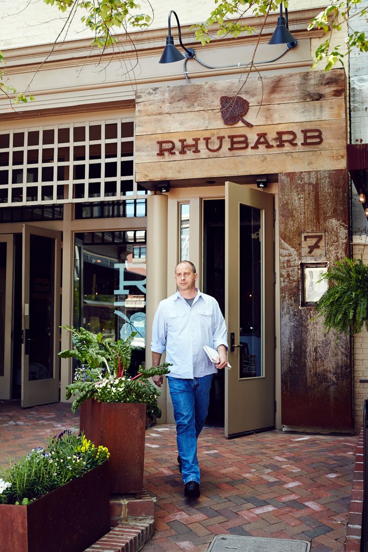 Fleer outside of his restaurant in Asheville, North Carolina.