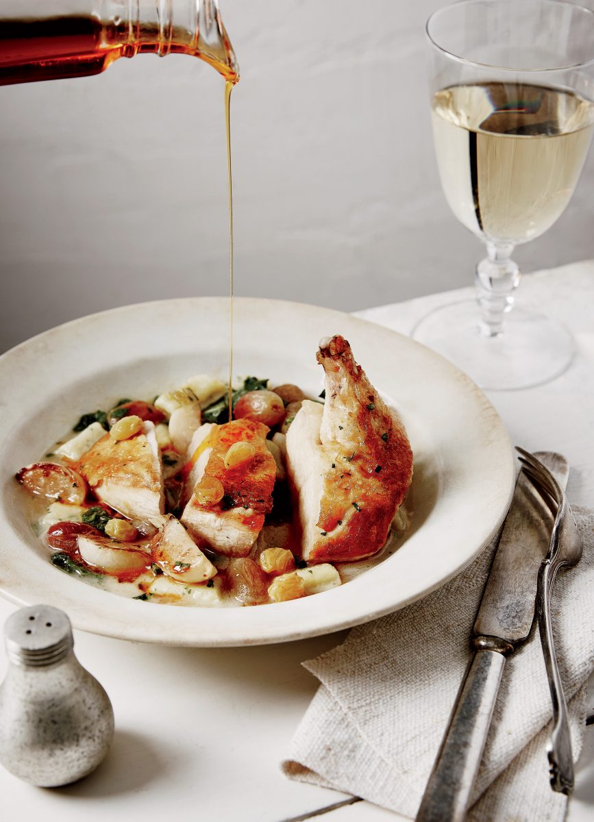 Pan-Roasted Chicken Breasts with Semolina Dumplings