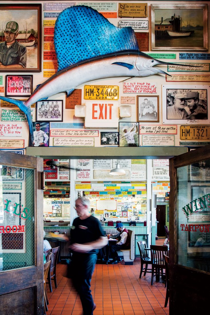 Throwback interiors at Mobile's seventy-eight-year-old Wintzell's Oyster House