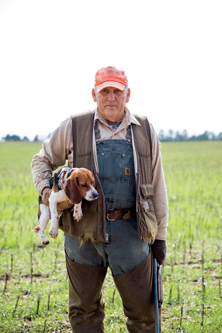 Lee Efird with one of his prized beagles.