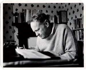 Author James Dickey at work in his study.