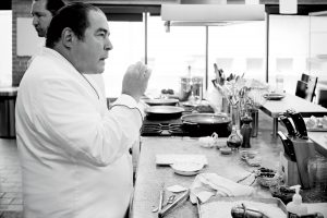 Lagasse leads his team in the test kitchen at Emeril's Homebase in New Orleans.
