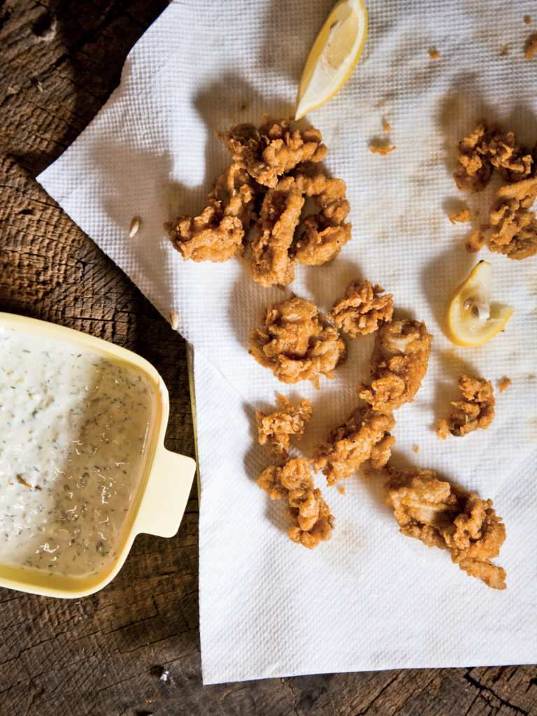 Chicken Fried Oysters With Garlic Dill Pickle Sauce Garden And Gun 