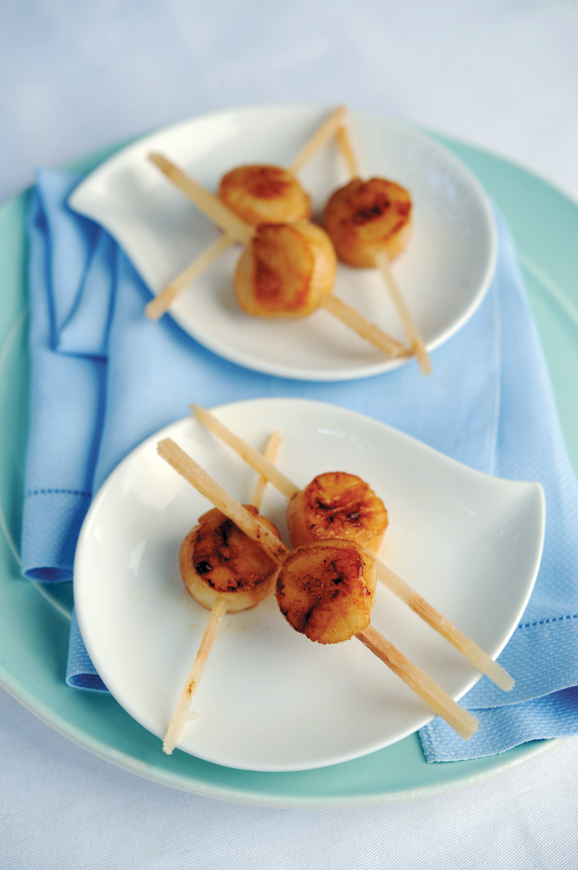 Sugarcane-Skewered Scallops – Garden & Gun