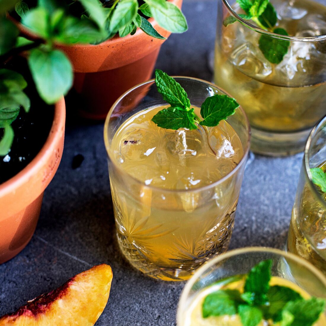 Summery Garden Old-Fashioned
Herbs, peaches, and bourbon come together in this riff on an old-fashioned.
Get the recipe.