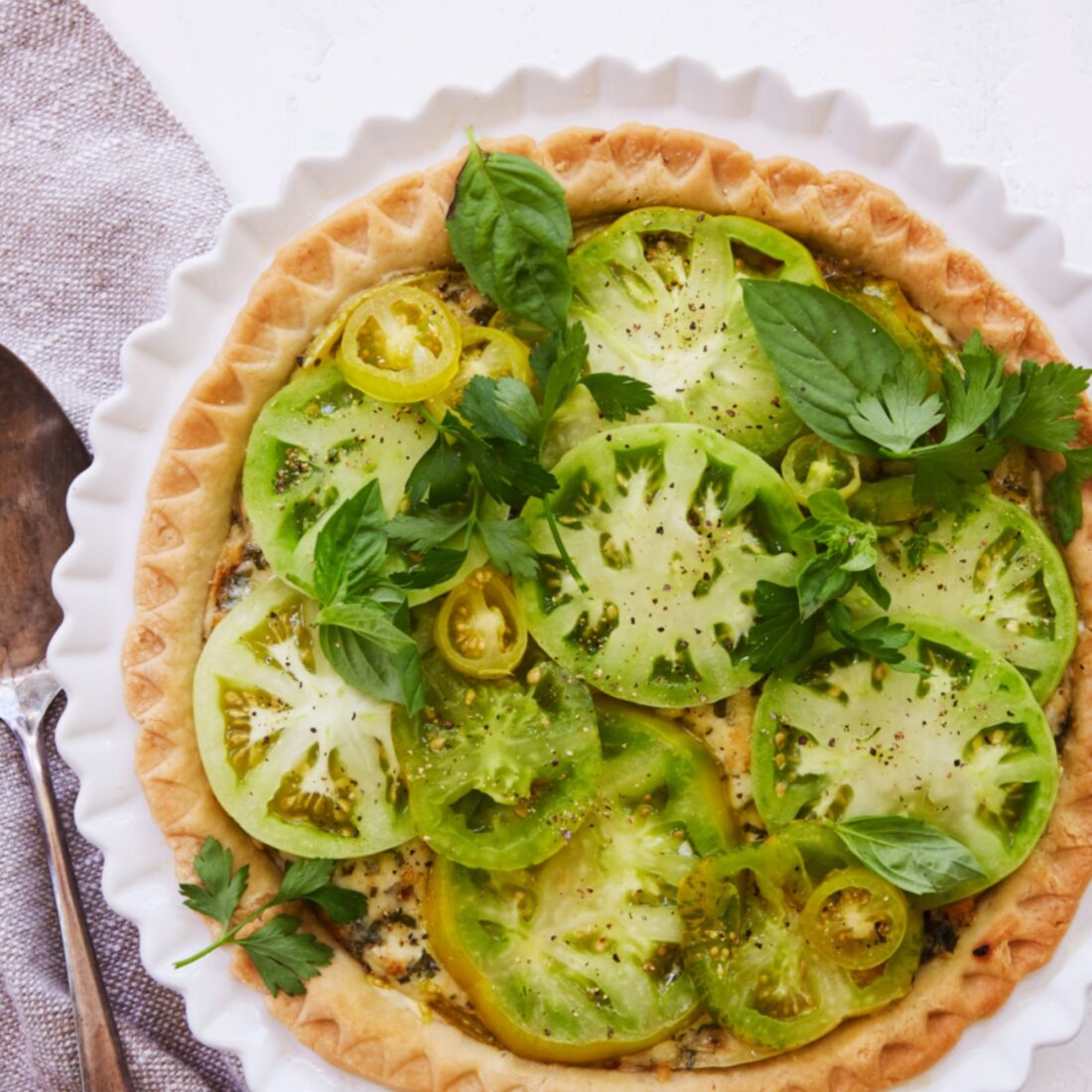Green Tomato Pie
This cheesy hallmark of summer in the South gets its tang from a not-quite-ripe crop.
Get the recipe.