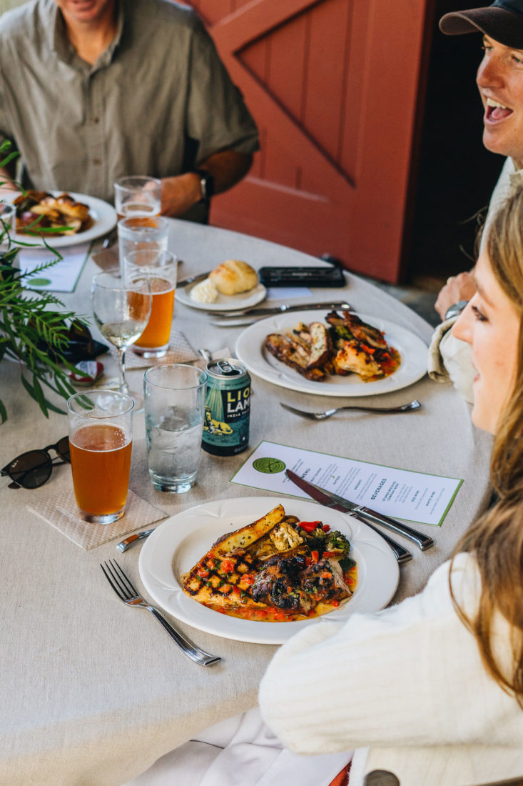 After the tournament, guests return to the barn for a delicious meal and craft beer pairings from Oconee Brewing Co.
