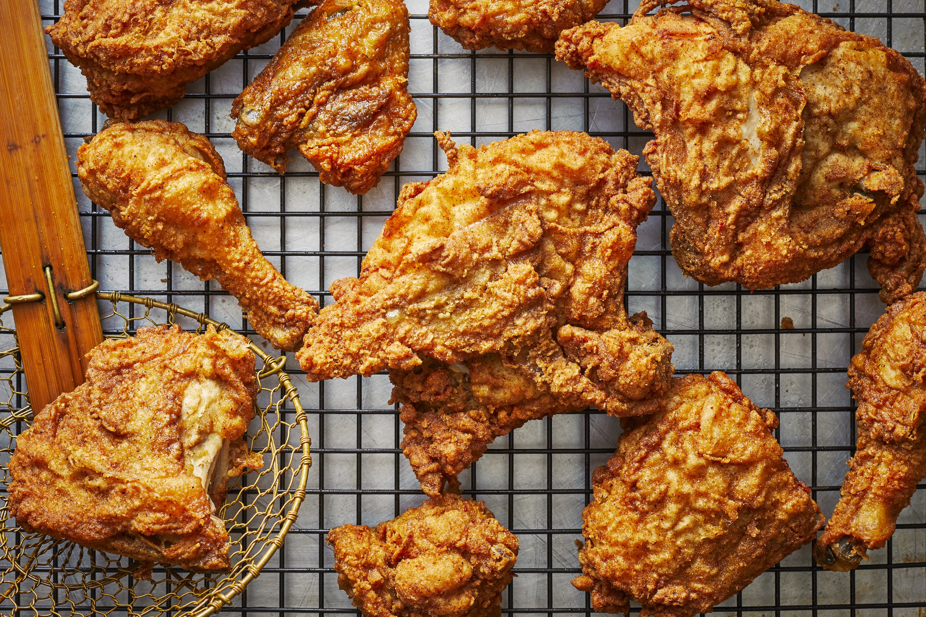 Using a Spider Strainer for Perfect Fried Chicken at Home