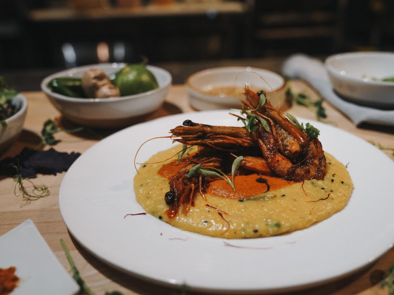 Nikhil Abuvala's IndianSpiced Shrimp and Grits Garden & Gun