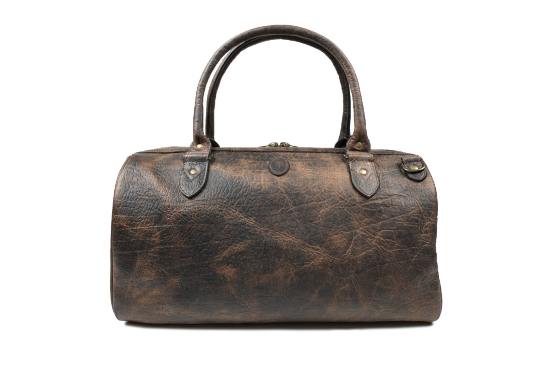 Janie Bryant’s bison-leather duffle for Tom Beckbe