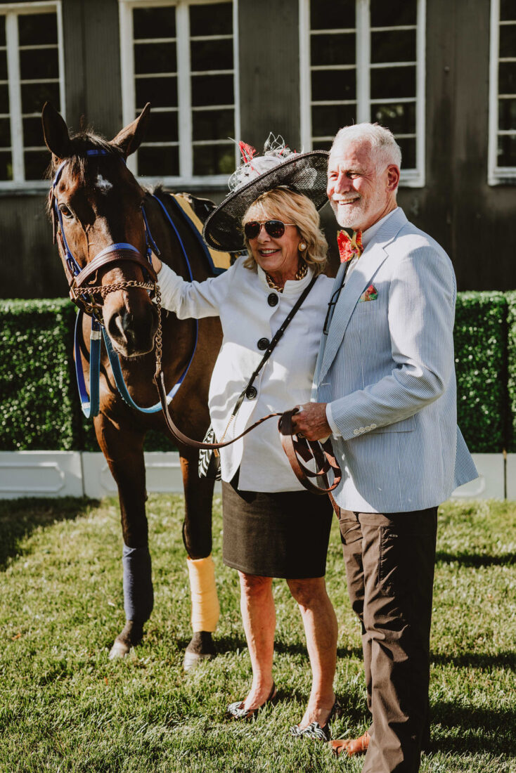 A must-have photo from the event: a picture with a retired racehorse.