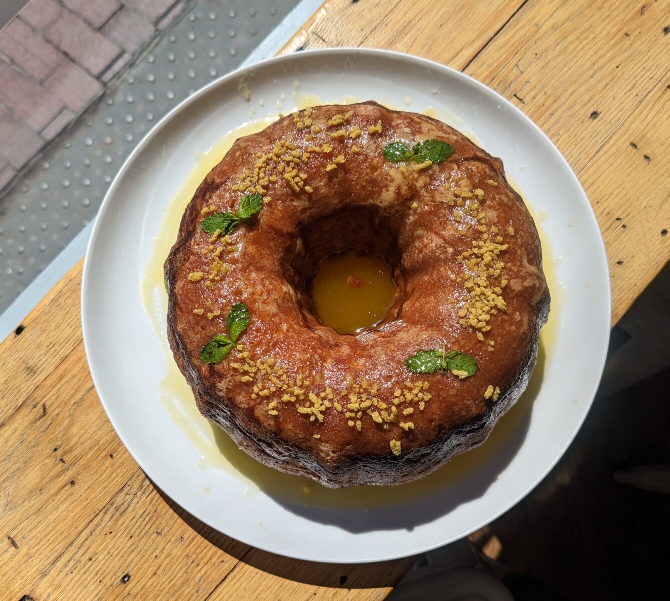 Pineapple Butter Cake with Bourbon Ginger Mint Glaze Garden & Gun