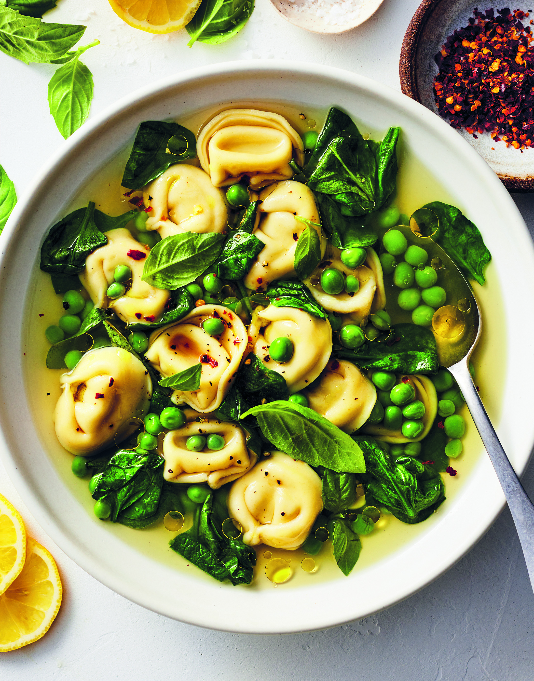 Lemony Tortellini Soup With Spinach and Dill Recipe