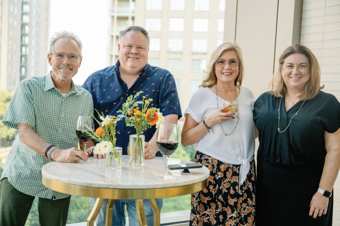 Society members James Holcomb and Russetta Holcomb (third from left) with Bryan Batson and Sheryl Batson (far right).