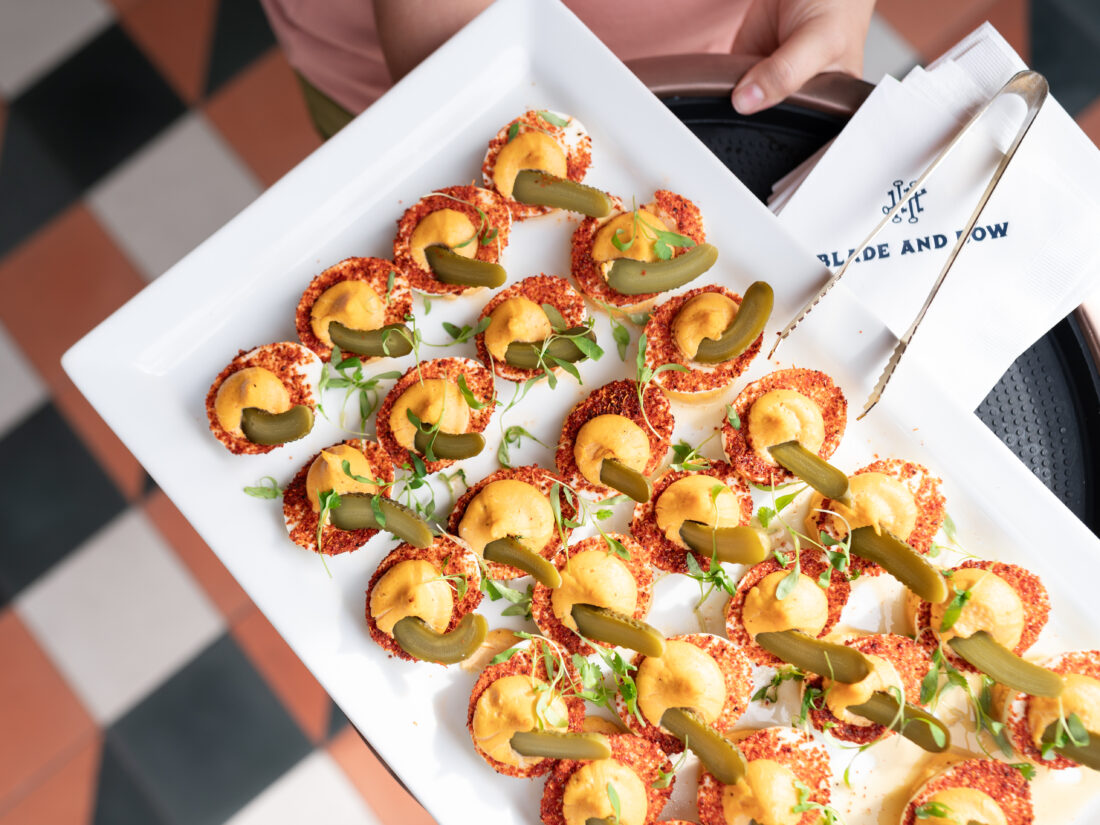Bloody Mary deviled eggs.