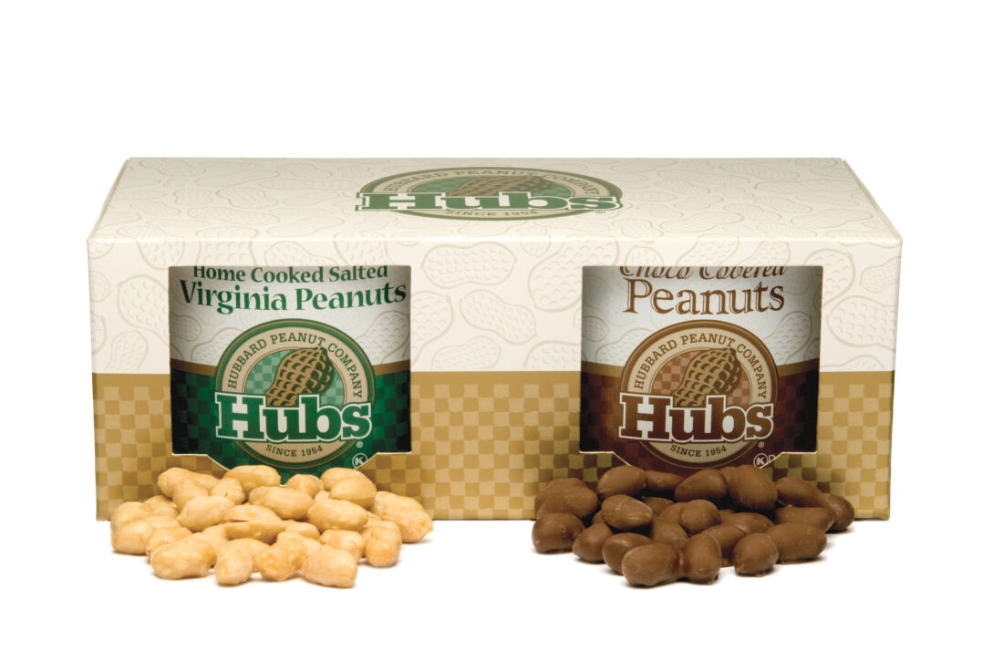 Description: Hubs Peanuts salted and chocolate covered peanut pack, $46.50.