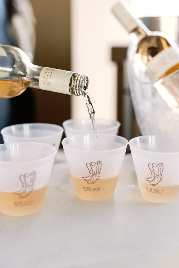 Rose Gold rosé tasting during happy hour.