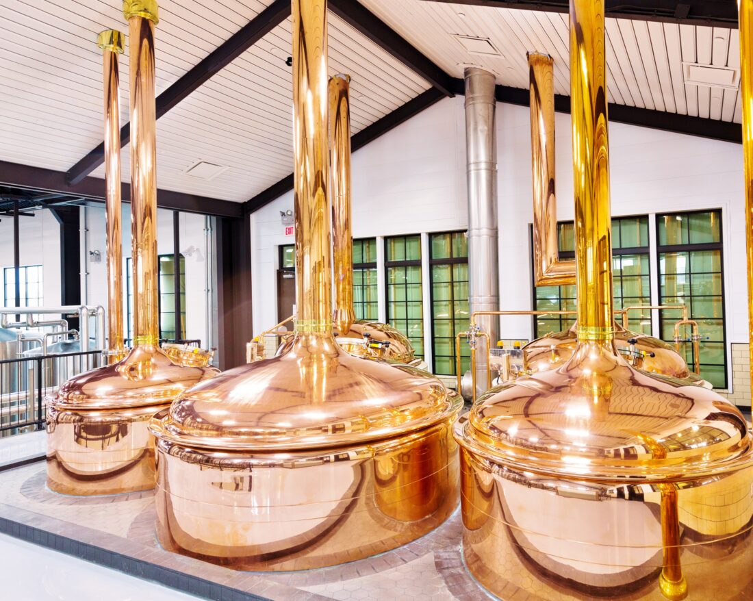 Copper stills at Altstadt Brewery in Fredericksburg, Texas