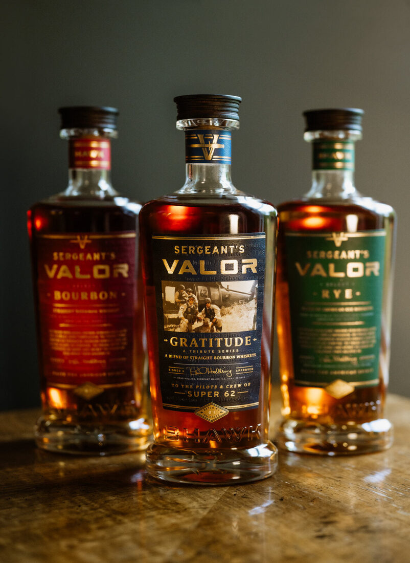 Bottles of Valor bourbon