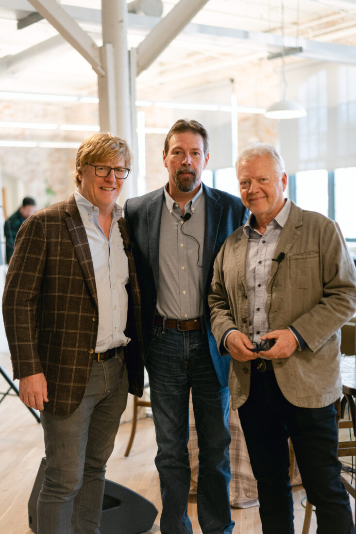 Dave DiBenedetto, G&G editor in chief; Mike Chamberlain, founder of the Wild Turkey Lab; and T. Edward Nickens, G&G contributing editor.