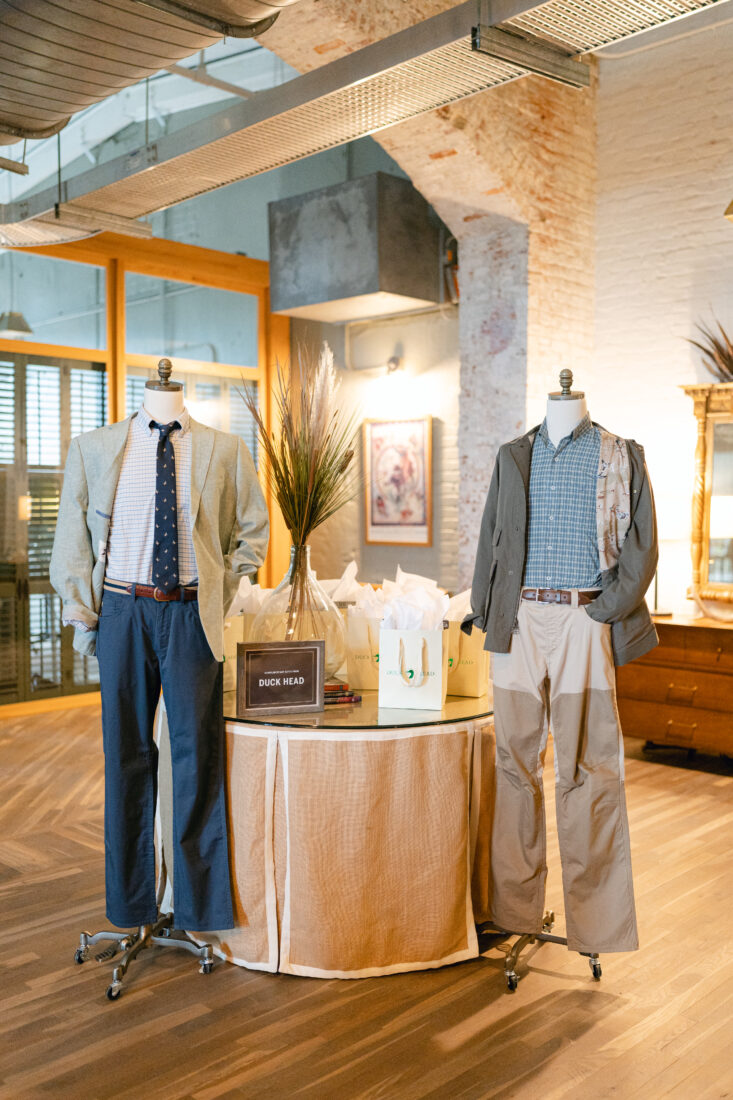 Complimentary gift bags with swag from Duck Head.