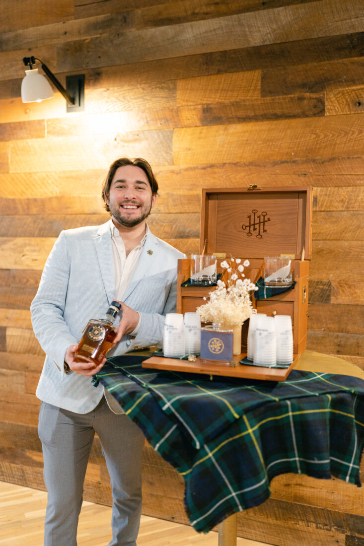 Eli Privette, Blade and Bow ambassador, guides guests through bourbon tastings.