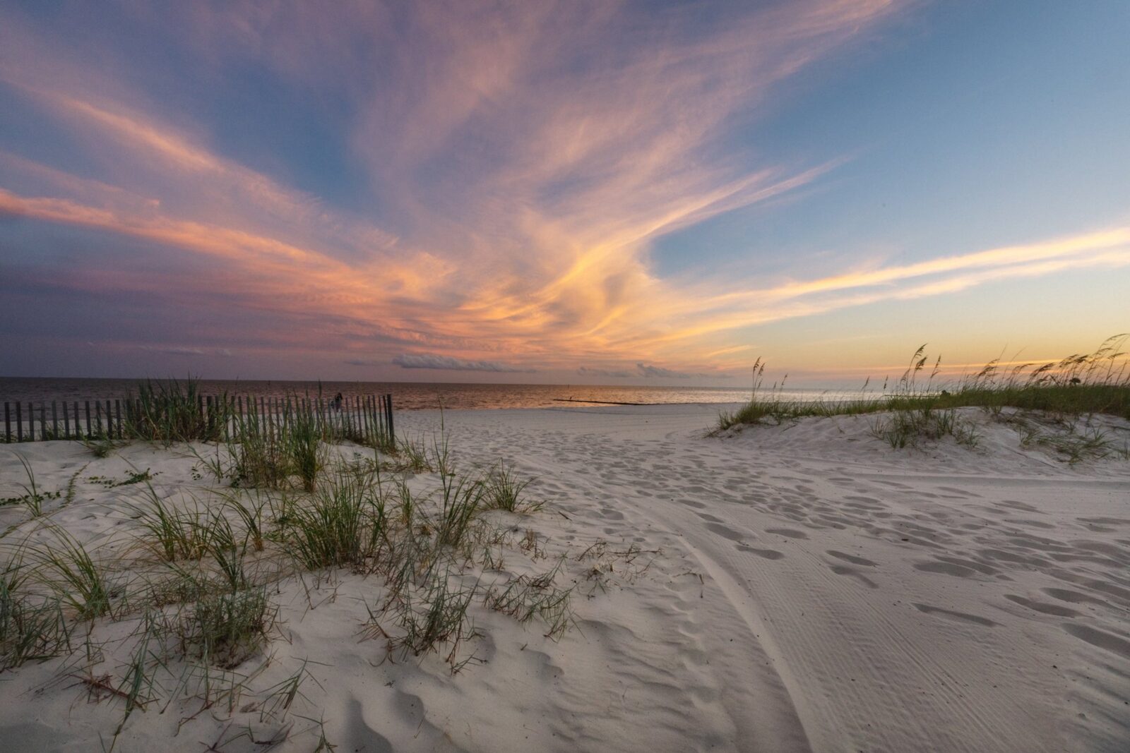 Biloxi Beach at sunset.