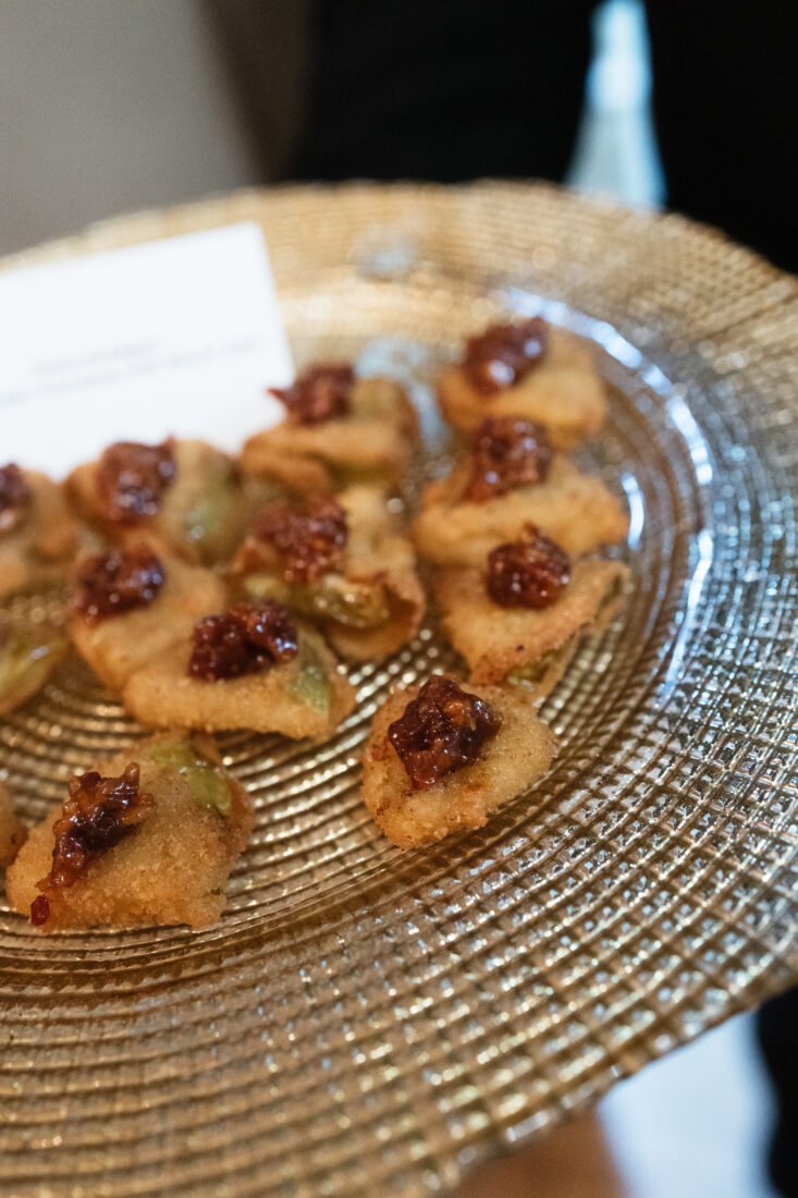 Fried North Carolina green tomatoes with bacon jam.