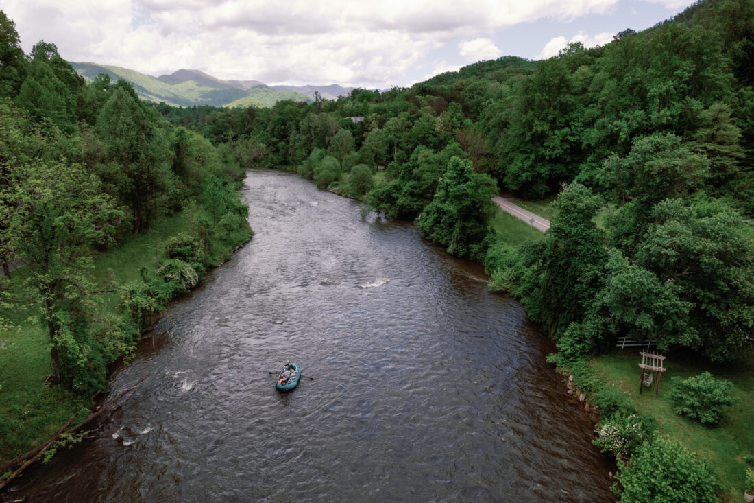 The French Broad River outside of Cashiers, North Carolina.