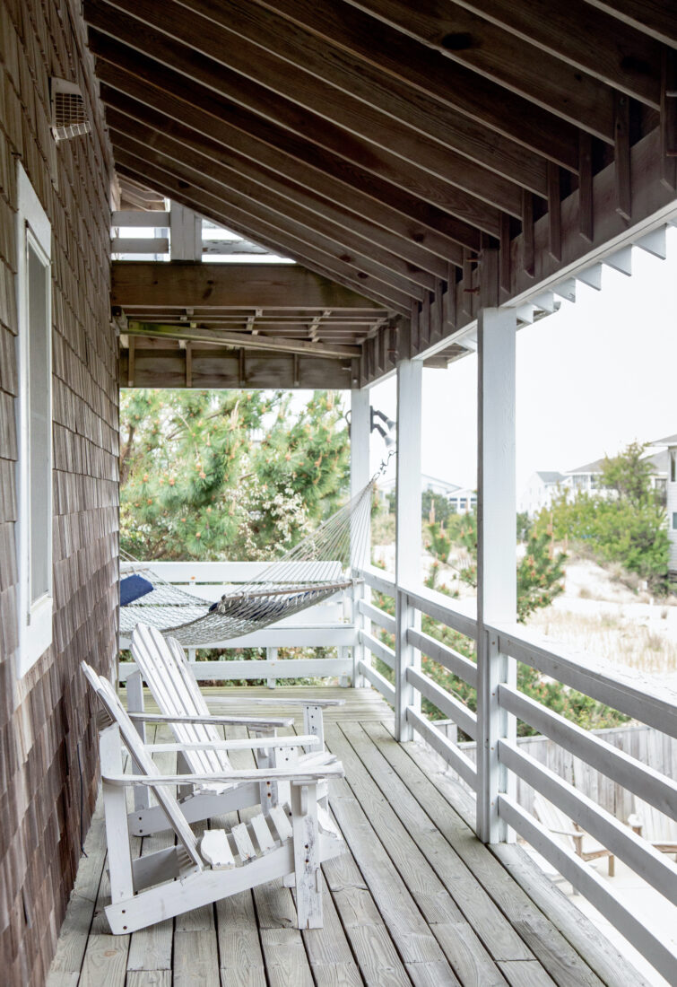 A wooden porch by the beach