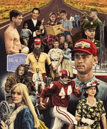 A collage of characters from Forrest Gump