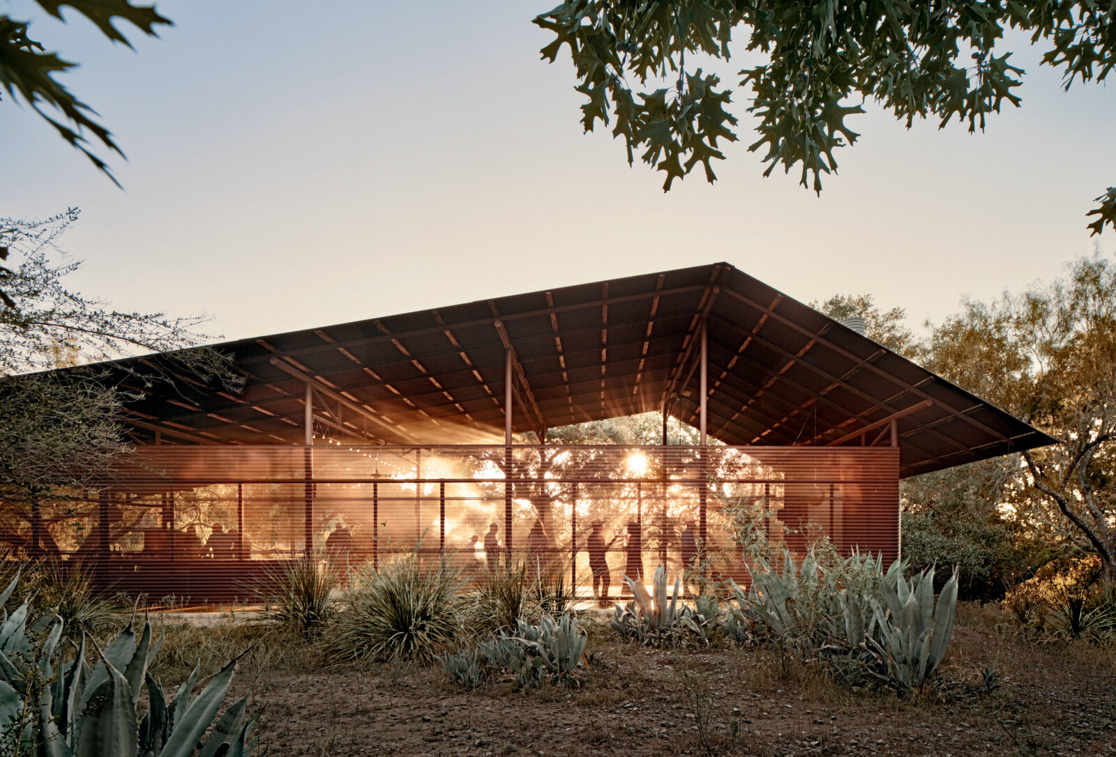 A lit dance hall