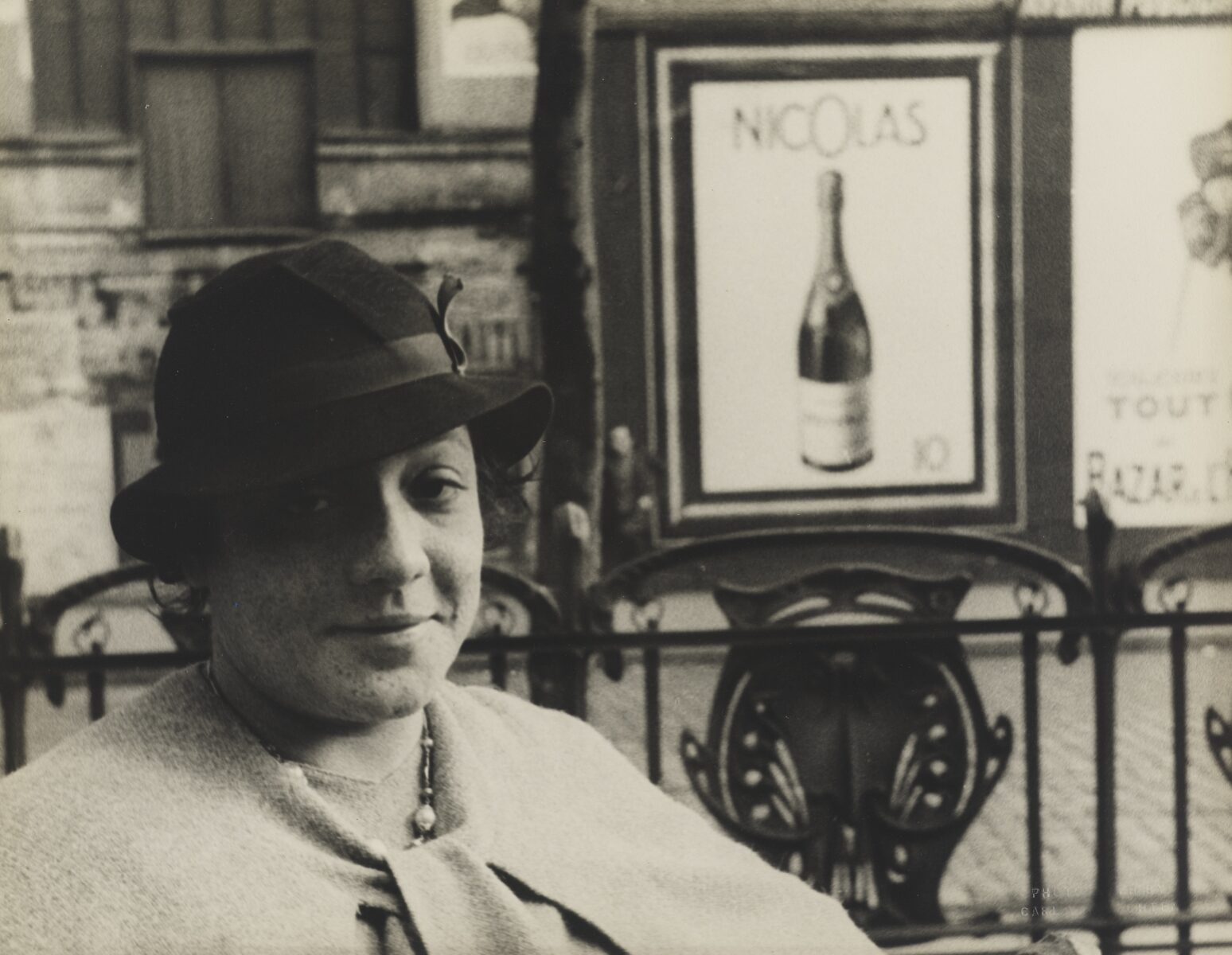 A black and white portrait of a woman