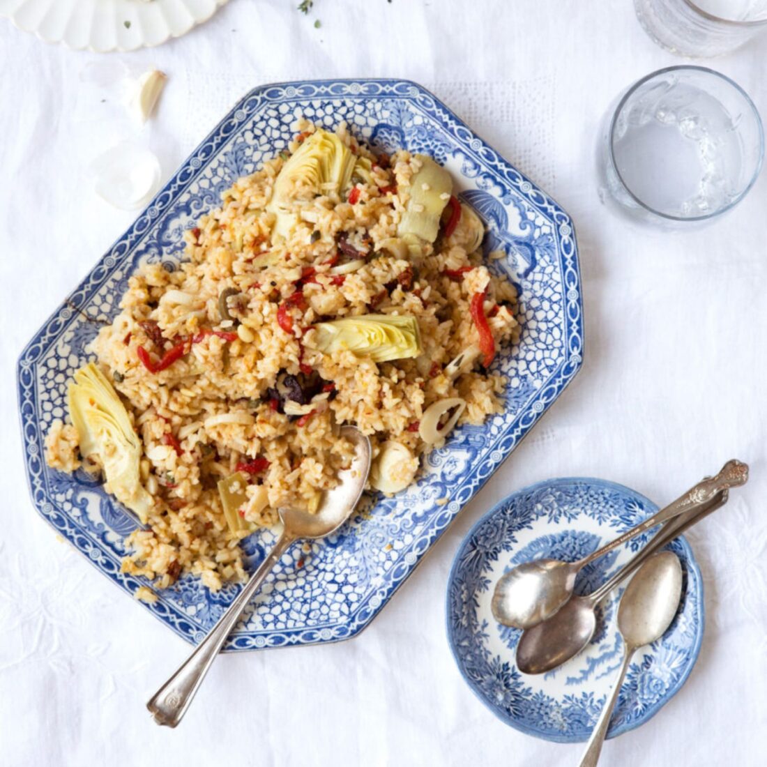 A platter of rice salad
