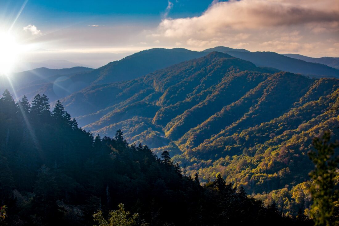 a landscape view of mountains