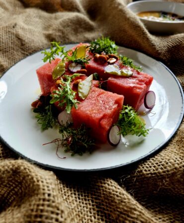 A watermelon salad