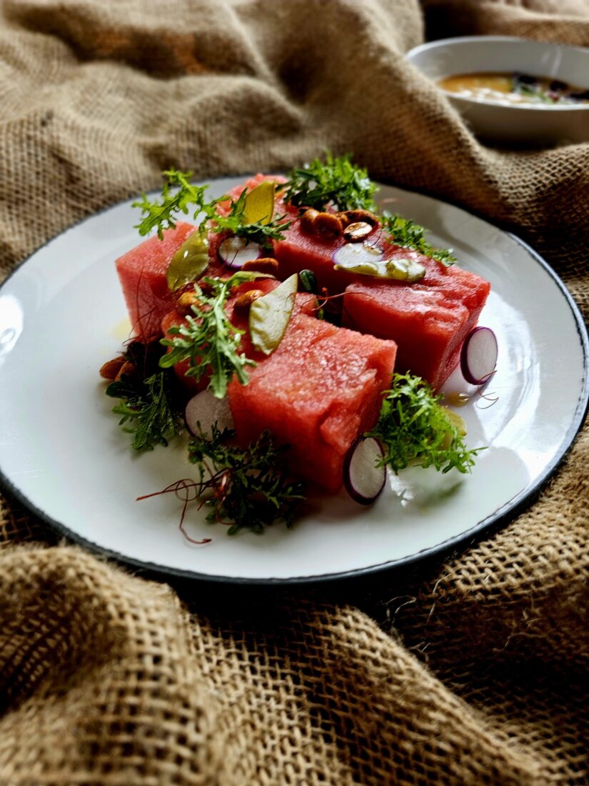 A watermelon salad