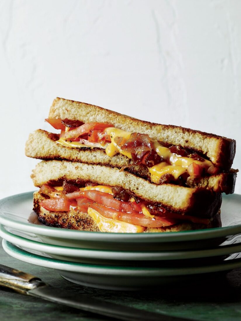 Tomato Grilled Cheese With Beer and Bacon Marmalade