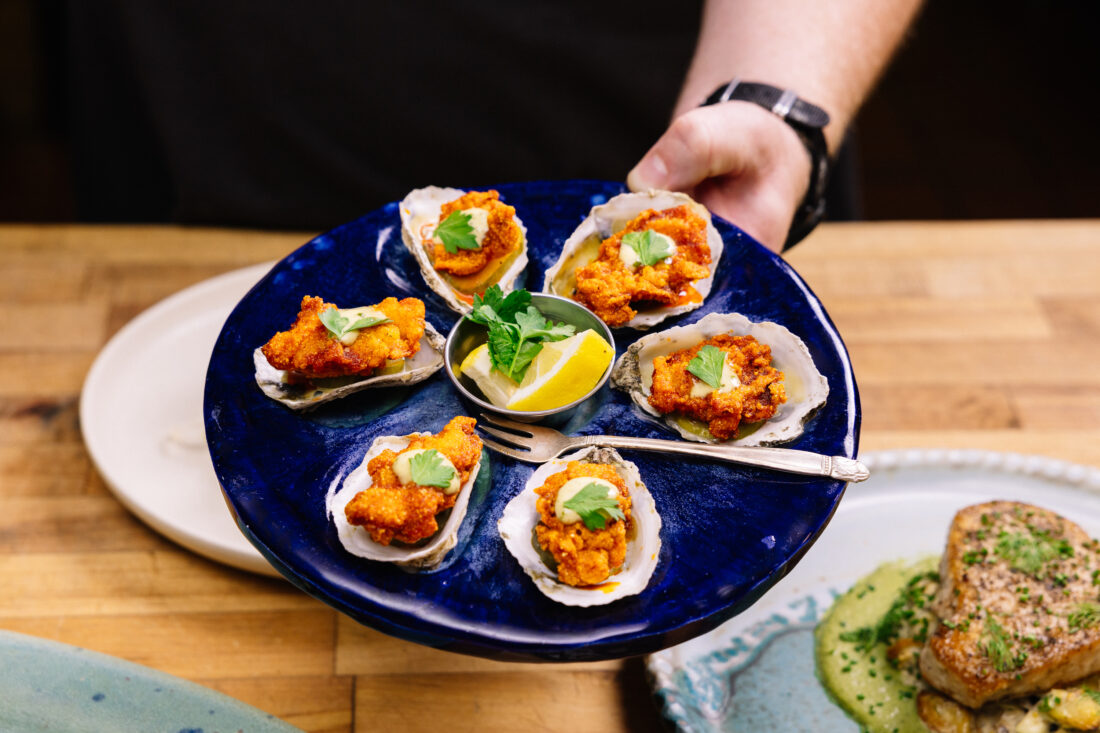 A plate of hot oysters