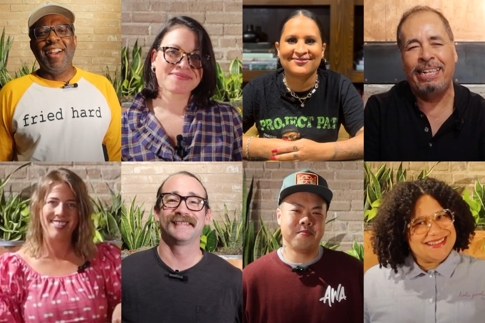Headshots of eight people