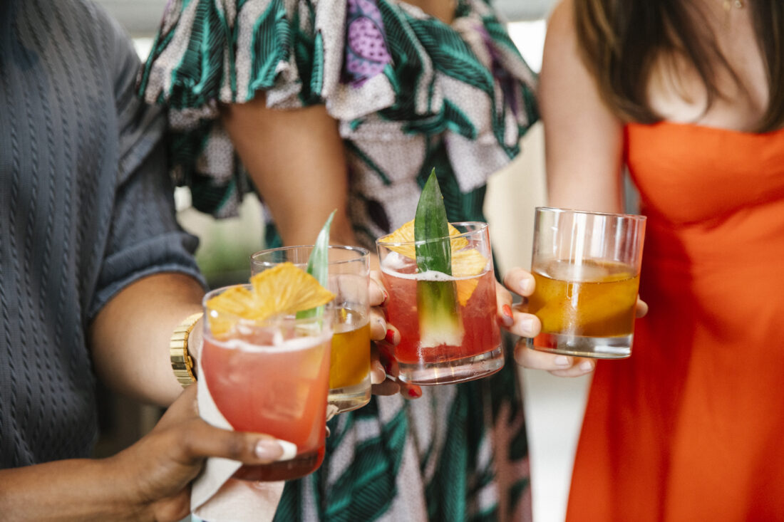 3 cocktails held together