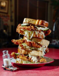 A stacked sandwich