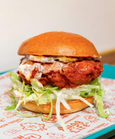 A saucy fried chicken sandwich