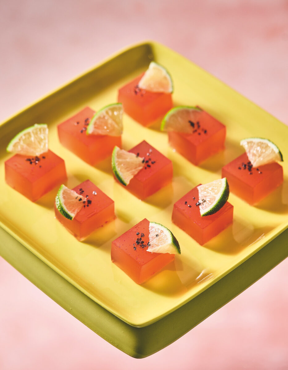 An Elevated Jell-O Shot: Watermelon Margarita Bites  – Garden & Gun
